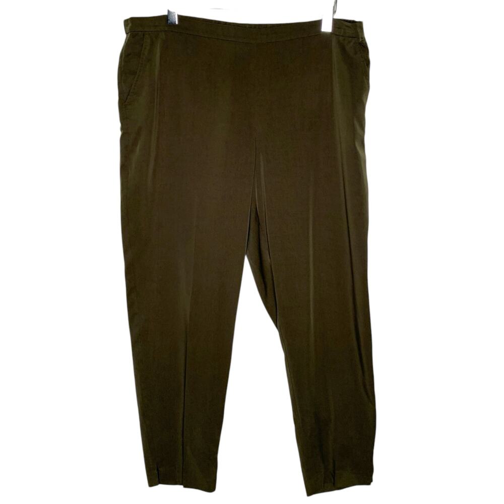 Eileen Fisher XL Womens 100% Tencel Pull On Pants Brown Tapered Classic
